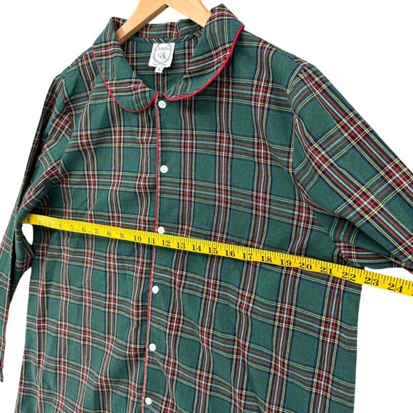 The Bella Bean Tartan Shirt Womens Green Red Plaid Button Front Top Size M - Picture 8 of 10